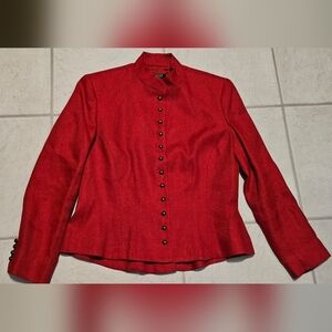 Lauren Ralph Lauren Scarlet Women's LINEN Blazer